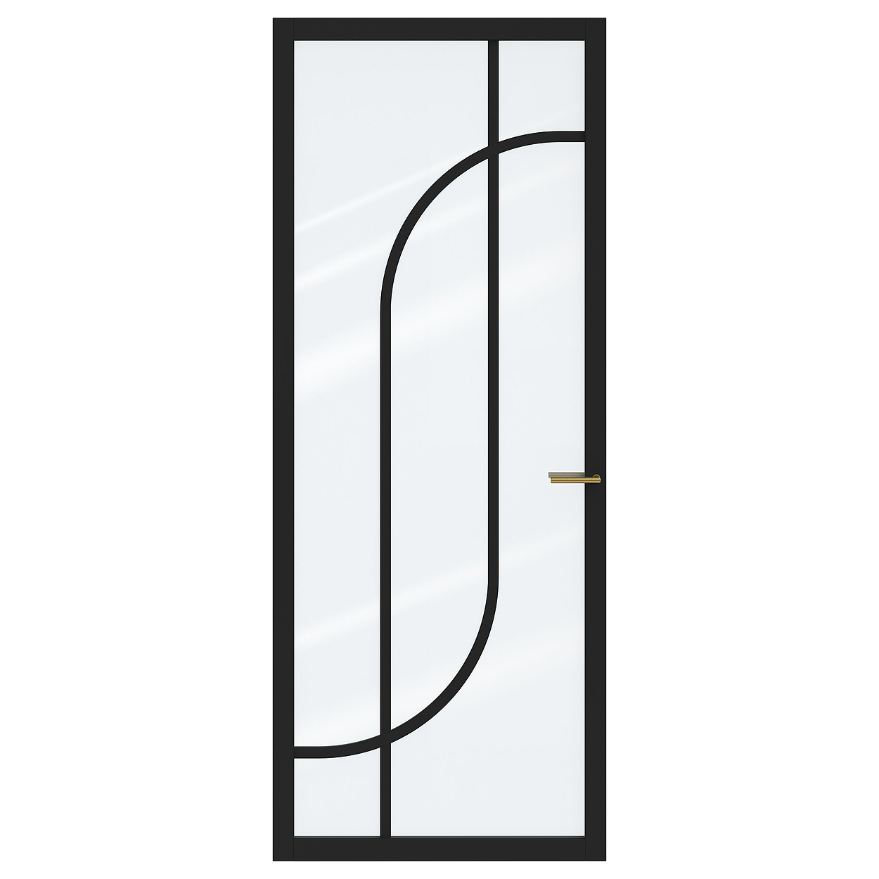 Binnendeur Skantrae SSL 14517 Blank Glas Zwart Gelakt